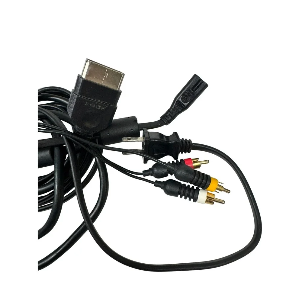 OEM Xbox 360 AV Cable & Power Cord Bundle Genuine Microsoft Tested